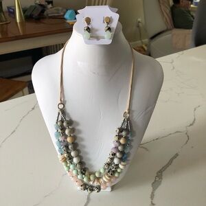 Multicolor Beaded Necklace and Earring Set